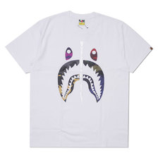 A BATHING APE 19SS MIX CAMO SHARK TEE WHITE 1F30110043画像