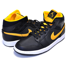 NIKE AIR JORDAN 1 MID SE black/university gold-white CI9352-001画像