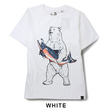 go slow caravan USA/C天竺 プリント SS TEE 鮭クマ 311913画像