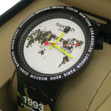 A BATHING APE &times; SWATCH 19SS BIG BOLD WORLD GREEN 1F23182990画像