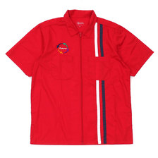 Supreme 19SS Zip Up S/S Work Shirt RED画像