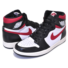 NIKE AIR JORDAN 1 RETRO HI OG black/gym red-white-sail 555088-061画像