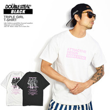 DOUBLE STEAL BLACK TRIPLE GIRL T-SHIRT 993-15208画像