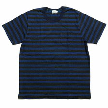BURGUS PLUS Heavy Weight Indigo Tee Stripe Indigo HBP-018画像