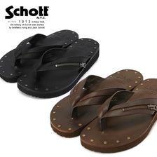 Schott LEATHER RIDERS ZIP SANDAL 409519101画像