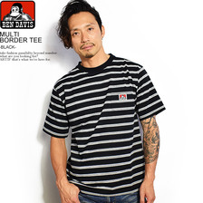 BEN DAVIS MULTI BORDER TEE -BLACK- I-9580007画像