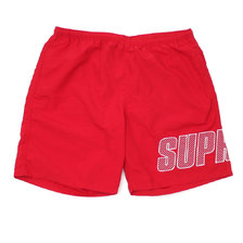Supreme 19SS Logo Applique Water Short RED画像