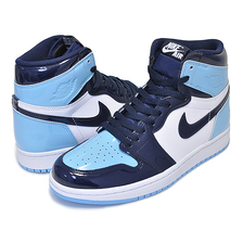 NIKE WMNS AIR JORDAN 1 HI OG "UNC PATENT" obsidian/blue chill-white CD0461-401画像