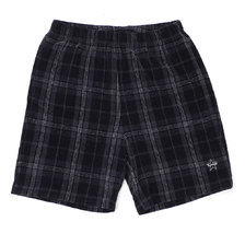 Supreme 19SS Plaid Velour Short BLACK画像
