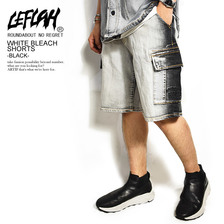LEFLAH WHITE BLEACH SHORTS -BLACK-画像