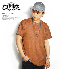 CUTRATE PILE T-SHIRT -BROWN-画像