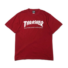 THRASHER MAG LOGO S/S TEE BURGUNDY/WHITE TH8101画像