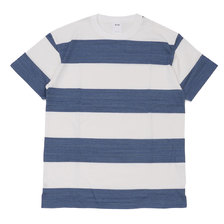 RHC Ron Herman Wide Border Tee WHITExINDIGO画像