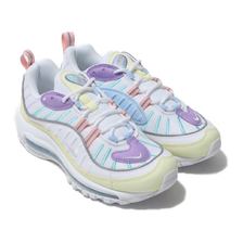 NIKE W AIR MAX 98 LUMINOUS GREEN/WHITE-ATOMIC VIOLET AH6799-300画像
