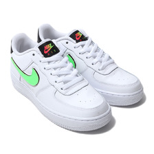 NIKE AIR FORCE 1 LV8 3(GS) WHITE/BLACK-GREEN STRIKE-WHITE AR7446-100画像