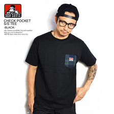 BEN DAVIS CHECK POCKET S/S TEE -BLACK- C-9580069画像