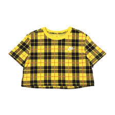 NIKE AS W NSW TEE FUTURA PLAID CROP CHROME YELLOW CI1015-703画像