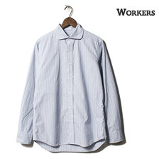Workers Round Cutaway Shirt, 3.8 oz Stripe Poplin画像