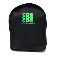 CDG COMME des GARCONS FLUORESCENT LOGO BACK PACK BLACKxGREEN画像