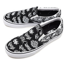 VANS CLASSIC SLIP-ON FORGOTTEN BONES BLACK VN0A4BV3V8V画像