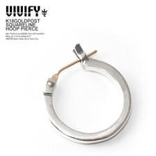 VIVIFY K18GOLDPOST SQUARELINE HOOP PIERCE VFP-252画像