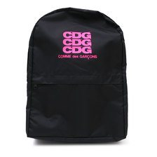 CDG COMME des GARCONS FLUORESCENT LOGO BACK PACK BLACKxPINK画像