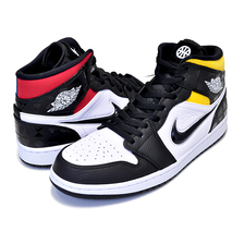 NIKE AIR JORDAN 1 MID SE Q54 black/black-white-multi-color CJ9219-001画像