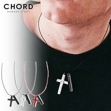 CHORD NUMBER EIGHT STRING CROSS NECKLACE CHA1-01K5-AC09画像
