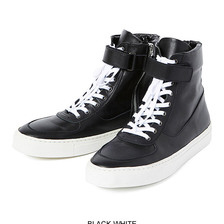 CHORD NUMBER EIGHT LEATHER ZIP SNEAKER BLACK/WHITE CHA1-01K5-HW01画像