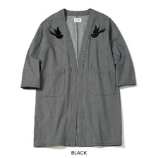 CHORD NUMBER EIGHT SWALLOW EMBROIDERY HICKORY GOWN SHIRT CH01-01K5-SL01画像