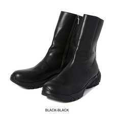 CHORD NUMBER EIGHT LEATHER ZIP SNEAKER BOOTS BLACK/BLACK CH01-01K5-HW05画像