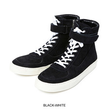 CHORD NUMBER EIGHT SUEDE ZIP SNEKAER BLACK/WHITE CHA1-01K5-HW02画像