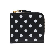 Wallet COMME des GARCONS POLKA DOTS PRINTED ZIP Wallet BLACK画像