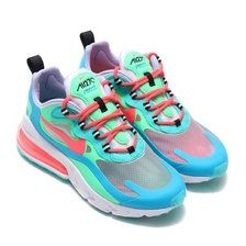 NIKE W AIR MAX 270 REACT ELECTRO GREEN/FLASH CRIMSON-BLUE LAGOON AT6174-300画像