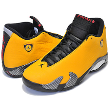 NIKE AIR JORDAN 14 RETRO SE "REVERSE FERRARI" university gold/black BQ3685-706画像