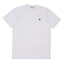 PLAY COMME des GARCONS MENS SMALL BLACK HEART TEE WHITE画像