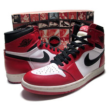 NIKE AIR JORDAN 1 RETRO wht/blk-red 130207-101画像