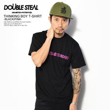 DOUBLE STEAL THINKING BOY T-SHIRT -BLACK/PINK- 981-14002画像