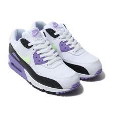 NIKE WMNS AIR MAX 90 WHITE/BARELY VOLT-BLACK-ATOMIC VIOLET 325213-142画像