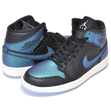 NIKE WMNS AIR JORDAN 1 MID blk/pale ivory-multi-color BQ6472-009画像