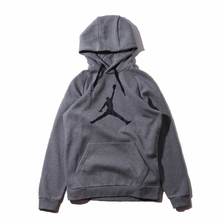 NIKE M J JUMPMAN LOGO FLC PO CARBON HEATHER/BLACK AV3145-091画像