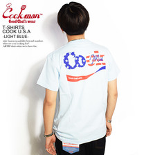 COOKMAN T-SHIRTS COOK U.S.A. -LIGHT BLUE- 231-91006画像