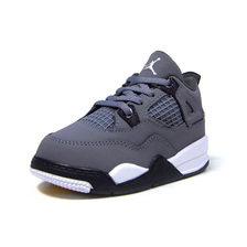 NIKE JORDAN 4 RETRO TD COOL GREY/CHROME/DARK CHARCOAL/GRIS FRAIS/CHROME BQ7670-007画像