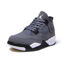 NIKE JORDAN 4 RETRO PS COOL GREY/CHROME/DARK CHARCOAL/GRIS FRAIS/CHROME BQ7669-007画像