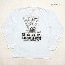 Buzz Rickson's &times; PEANUTS L/S T-SHIRT "USAF BASEBALL CLUB" BR68357画像