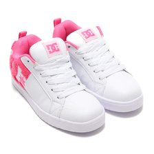 DC SHOES Ws COURT GRAFFIK LITE WHITE/PINK DW194601-WPN画像
