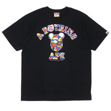 A BATHING APE &times; MEDICOM TOY 19SS CAMO COLLEGE TEE BLACK 1F73110907画像