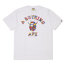 A BATHING APE &times; MEDICOM TOY 19SS CAMO COLLEGE TEE WHITE 1F73110907画像