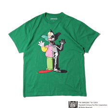 THE SIMPSONS &times; SECRET BASE &times; atmos KRUSTY X-RAY TEE GREEN AT19-016画像