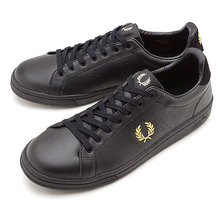 FRED PERRY B721 LEATHER BLACK/CHAMPAGNE B6201-243画像